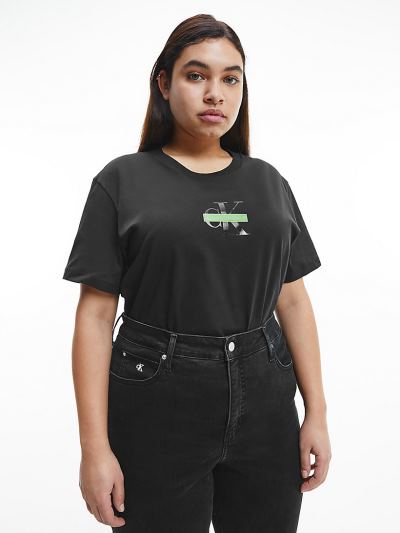 Calvin Klein Ruhák HU967754 | Calvin Klein Plus Size Organic Cotton Női Póló Fekete